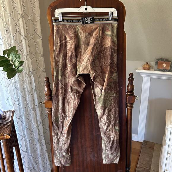 Mens Under Armour Scent Control Base Layer Pants Sz XL Hunting Camo Realtree - Picture 6 of 9